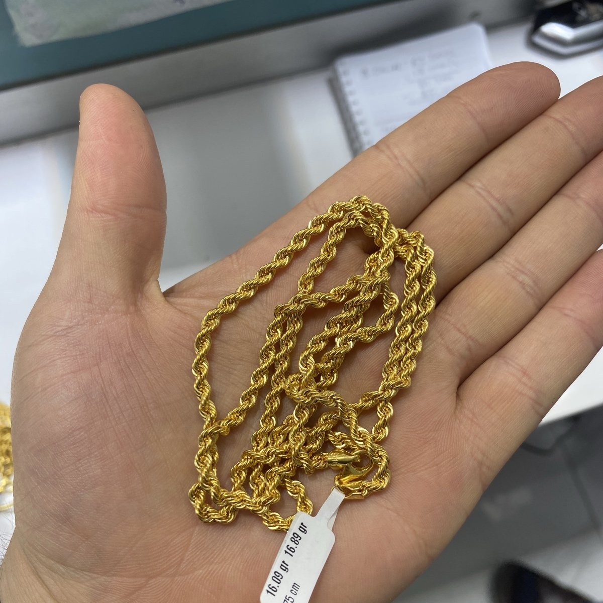 22 Ayar Altın Halat Özel Tasarım 16.09gr 75cm - H000154 - Fotoğraf 1