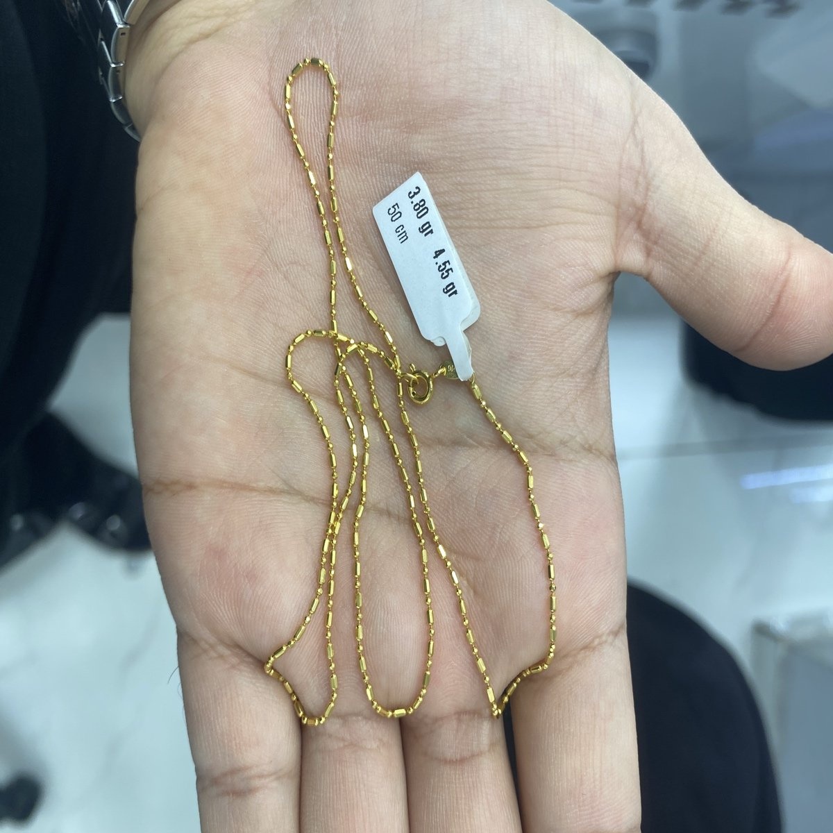 22 Ayar Altın Zincir Modern Tasarım 3.80gr 50cm Hediye - Z000057 - Fotoğraf 1