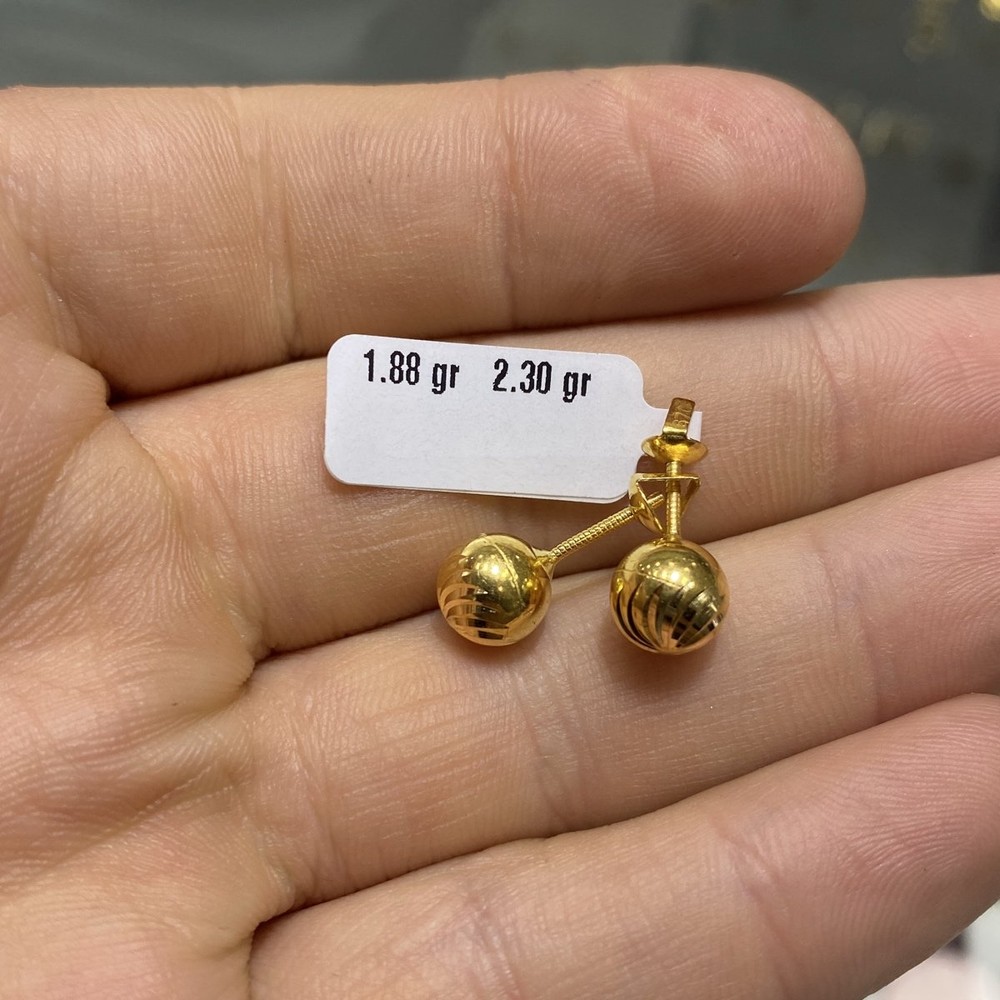 22 Ayar Altın Çocuk Küpesi Tohumlu El İşi 1.88gr Hediye - J000011