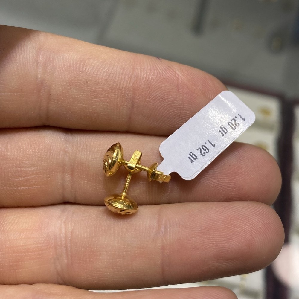 22 Ayar Altın Çocuk Küpesi Tohumlu Özel Tasarım 1.20gr Hediye - J000016