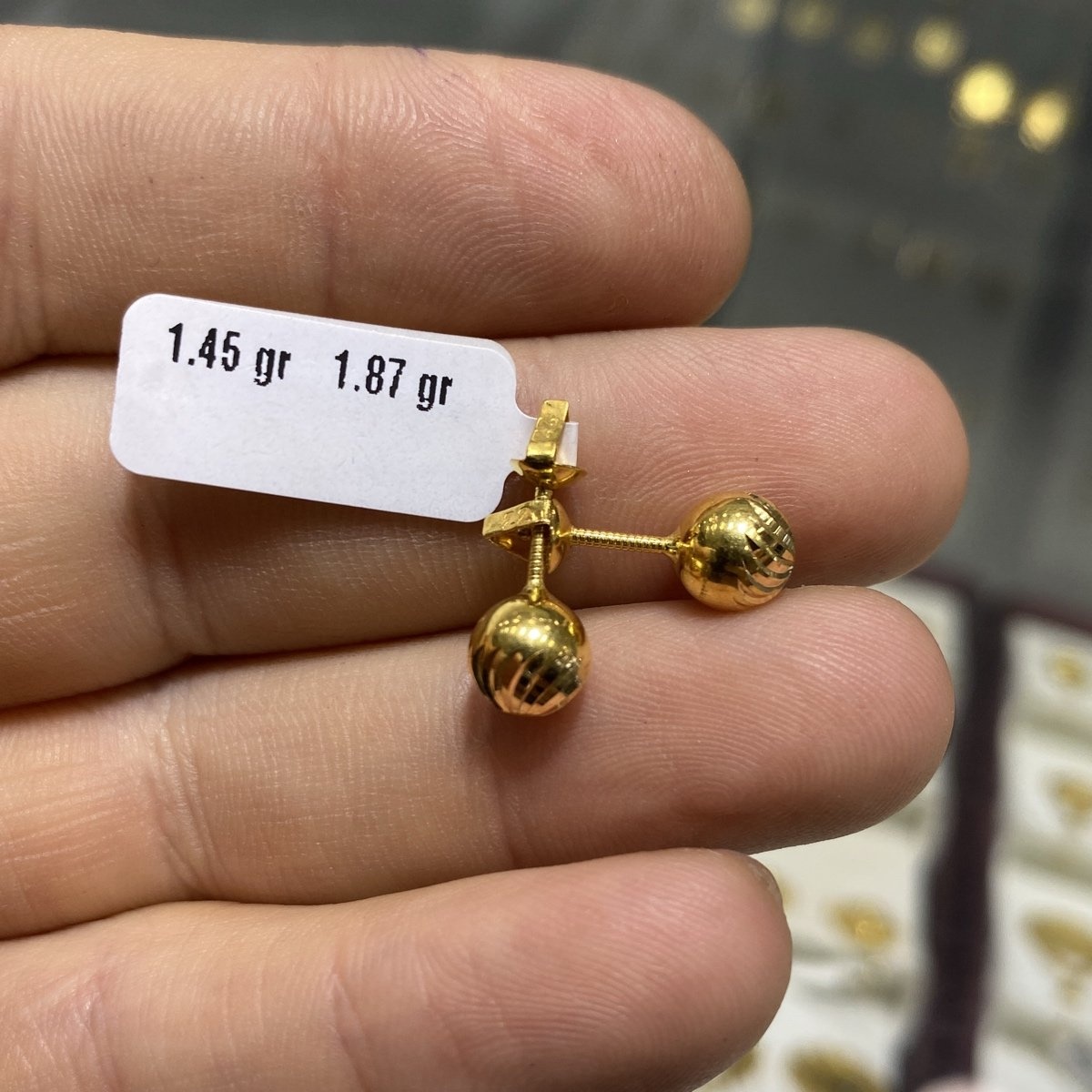 22 Ayar Altın Çocuk Küpesi Tohumlu Özel Tasarım 1.45gr Hediye - J000018 - Fotoğraf 1