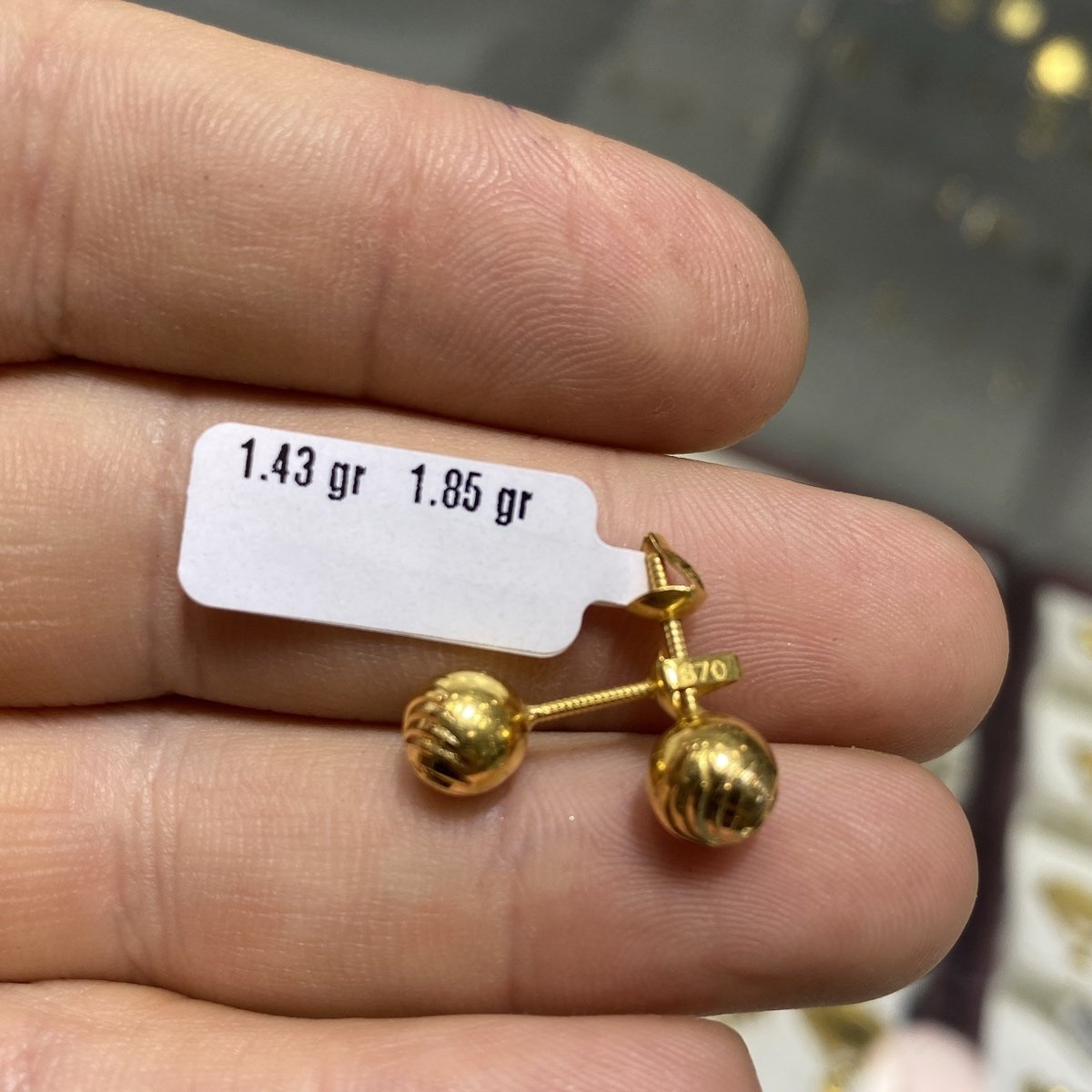 22 Ayar Altın Çocuk Küpesi Tohumlu Modern Tasarım 1.43gr - J000019 - Fotoğraf 1