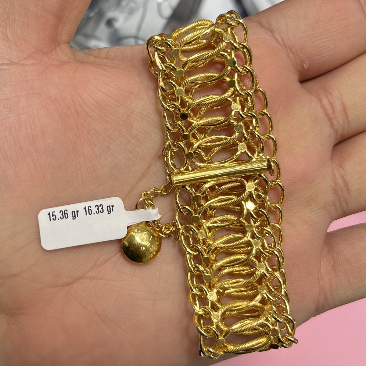 22 Ayar Altın Bileklik Fidan El İşi 15.36gr Hediye Kadın - B000774 - Fotoğraf 1