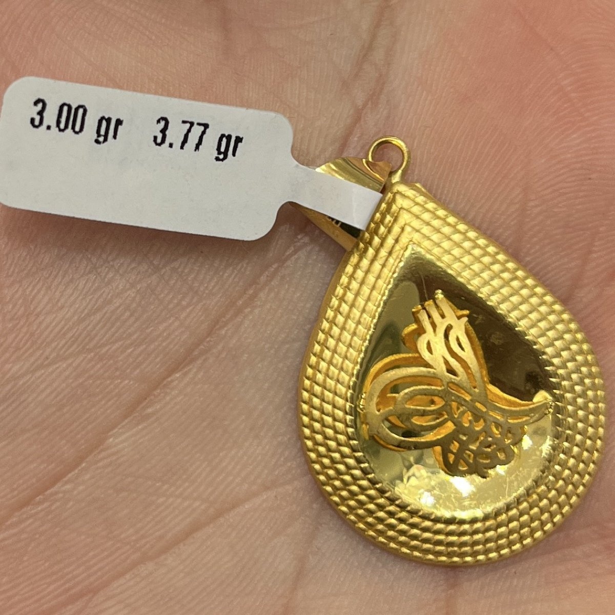 22 Ayar Altın Kolye Ucu Tuğra Özel Tasarım 3.00gr Hediye - C000212 - Fotoğraf 1