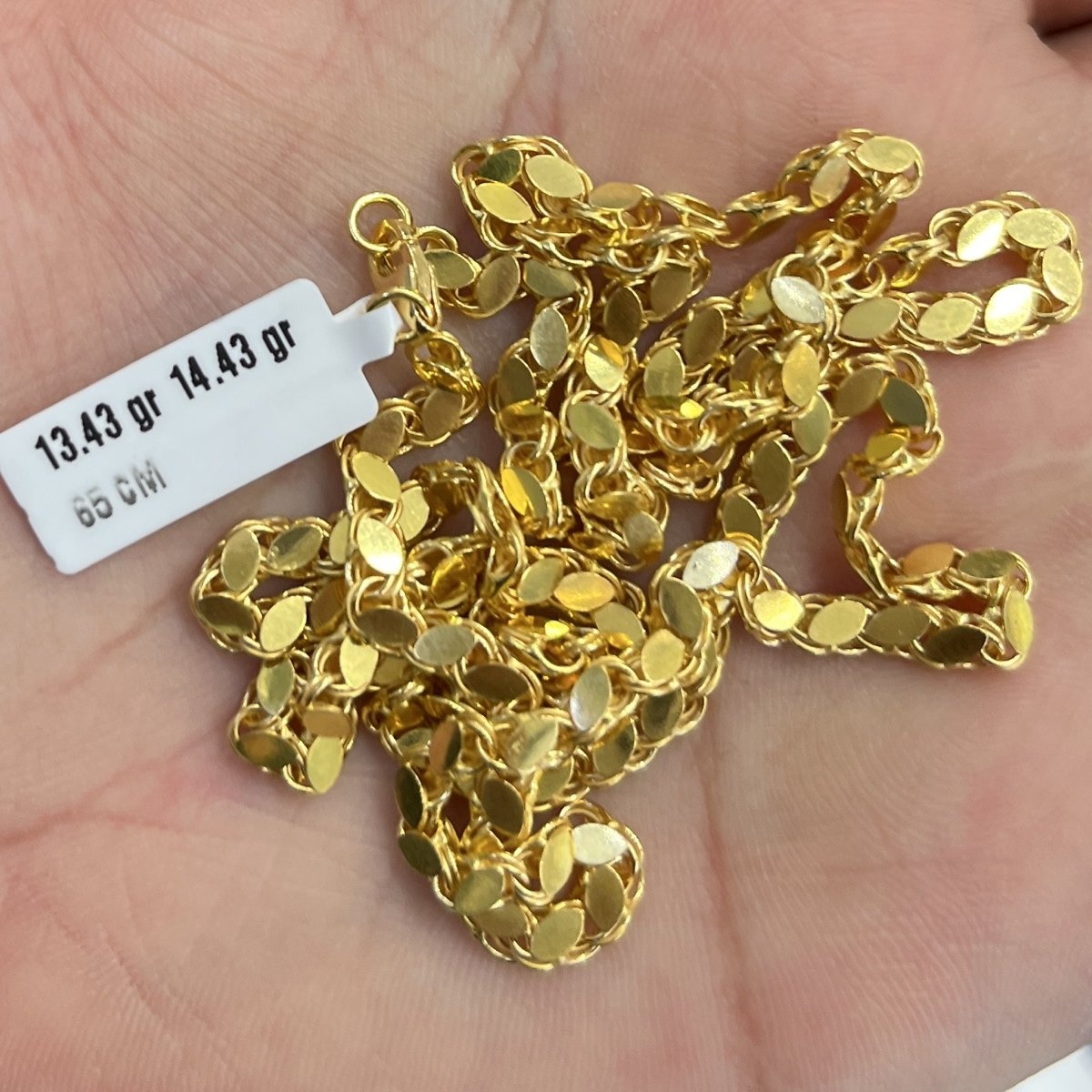 22 Ayar Altın Zincir Zahit Geyik Modern Tasarım 13.43gr 65 CM - Z000058 - Fotoğraf 1
