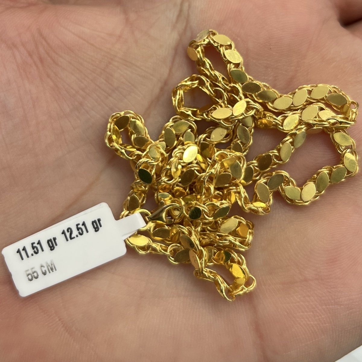 22 Ayar Altın Zincir Zahit Geyik Özel Tasarım 11.51gr 55 CM Hediye - Z000059 - Fotoğraf 1