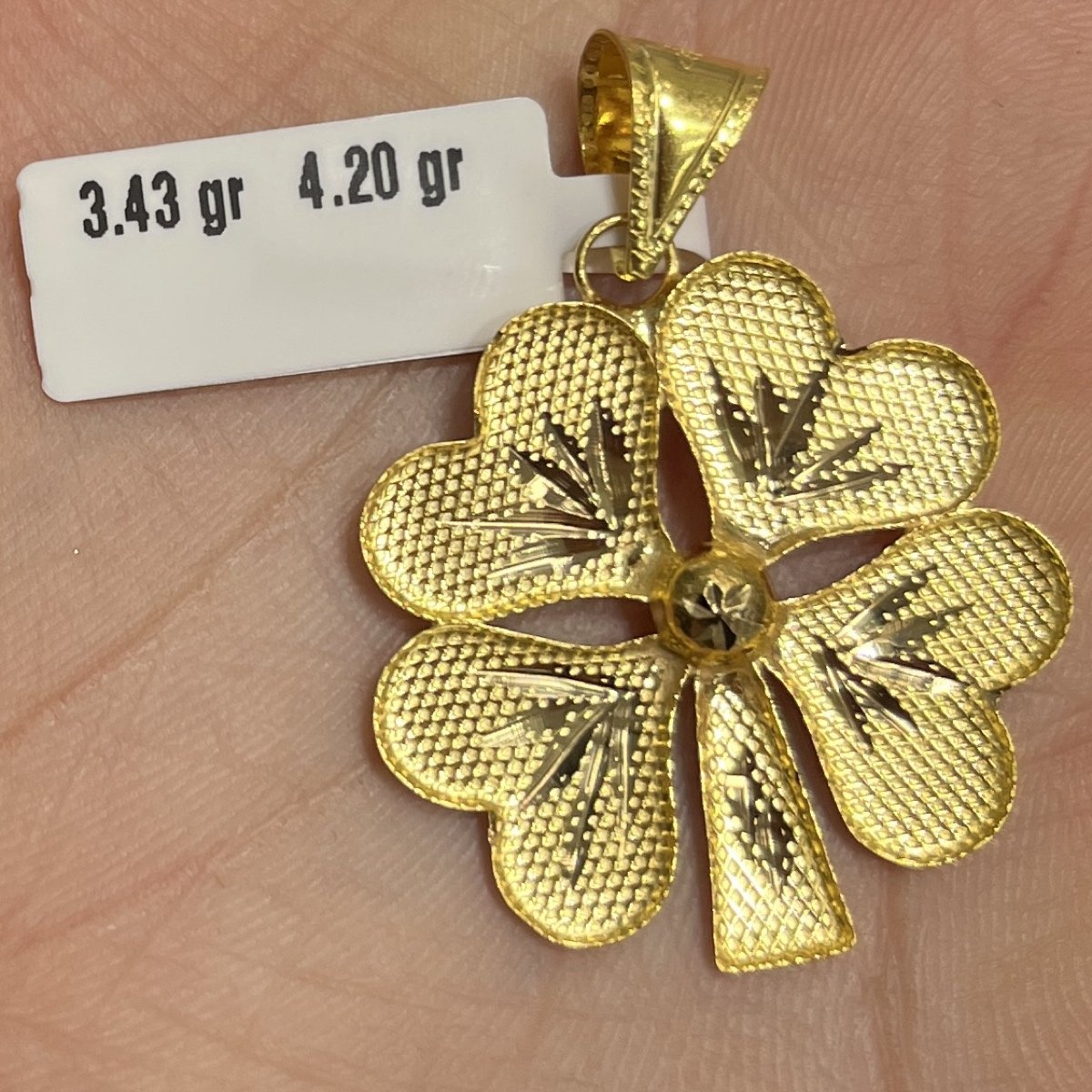 22 Ayar Altın Kolye Ucu Yonca Özel Tasarım 3.43gr Hediye - C000219 - Fotoğraf 1