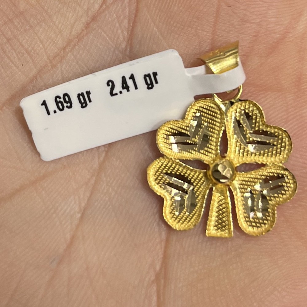 22 Ayar Altın Kolye Ucu Yonca Özel Tasarım 1.69gr Hediye - C000220