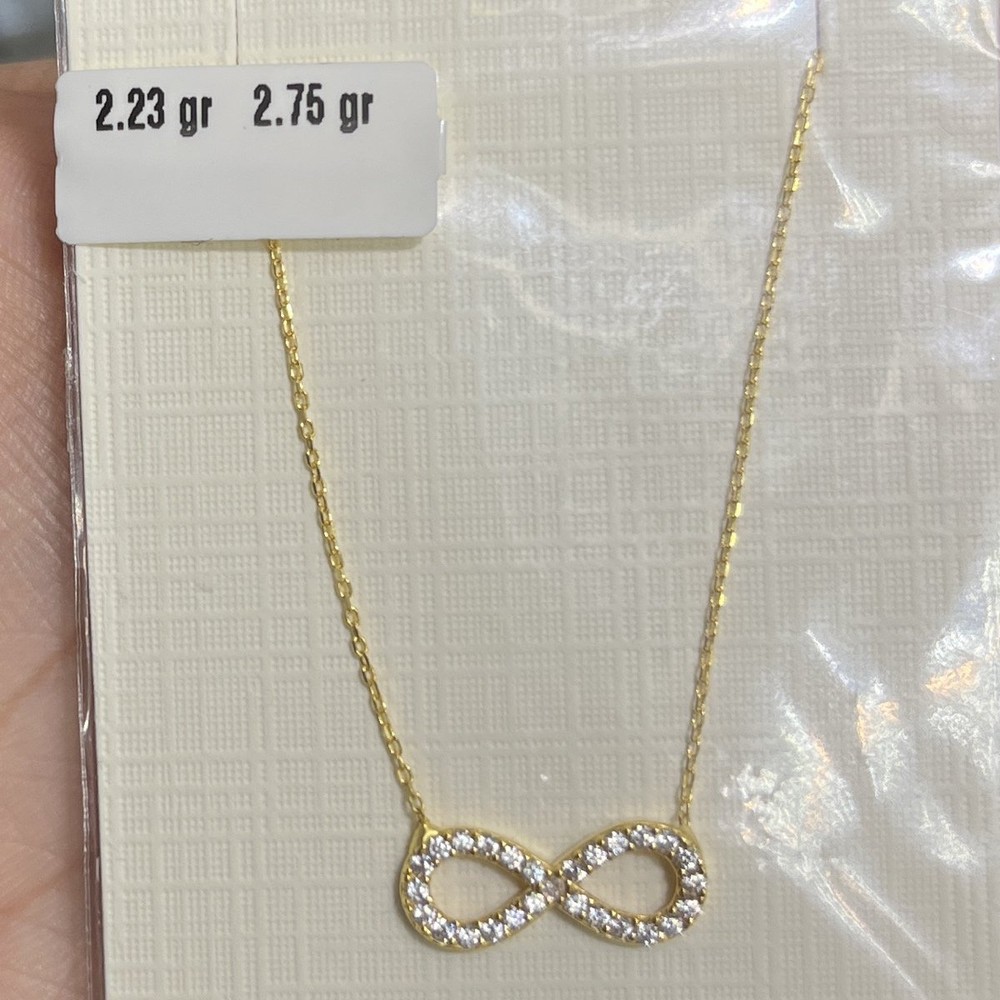 22 Ayar Altın Kolye Sonsuzluk Özel Tasarım 2.23gr Hediye - KL000015