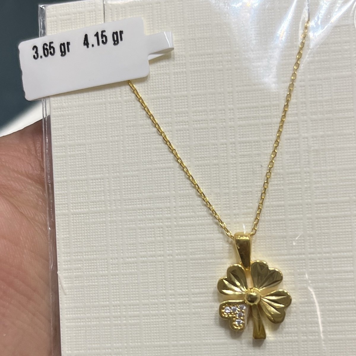 22 Ayar Altın Kolye Yonca Modern Tasarım 3.65gr Kadın - KL000016 - Fotoğraf 1