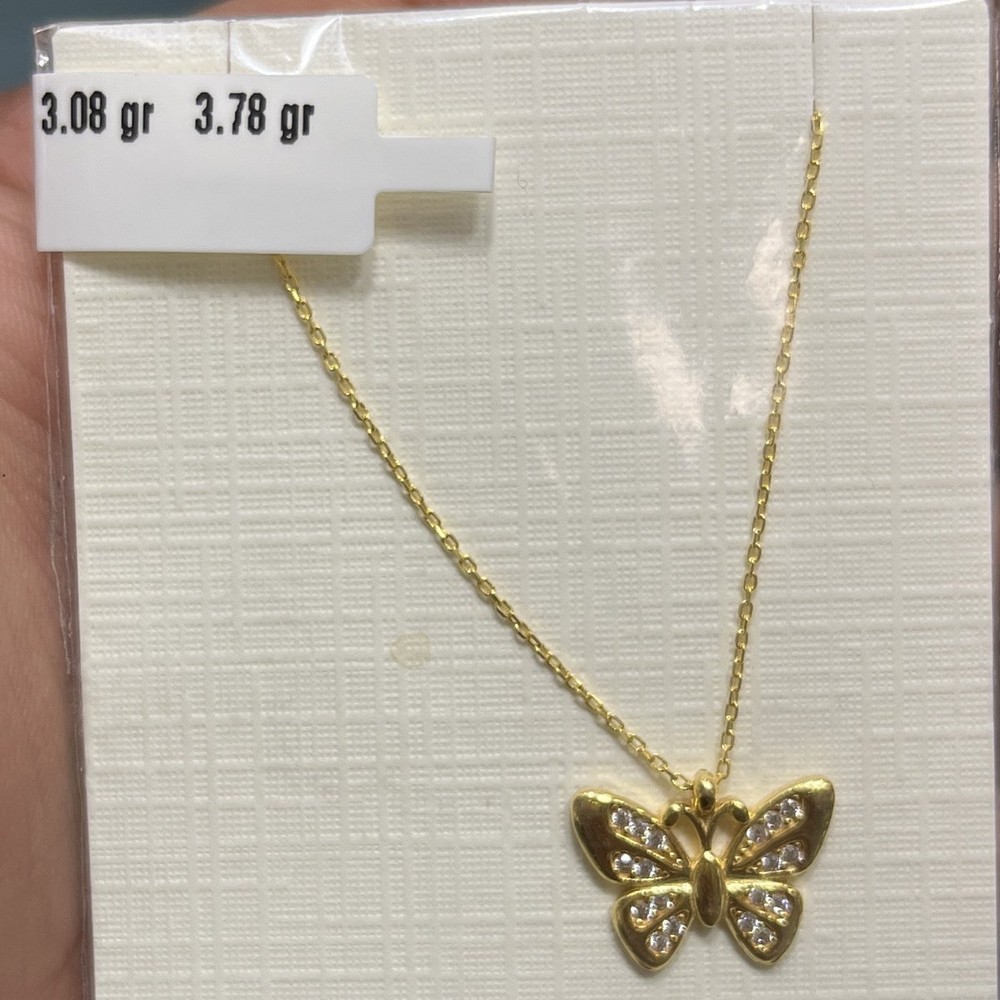 22 Ayar Altın Kolye Kelebek Özel Tasarım 3.08gr Kadın - KL000018
