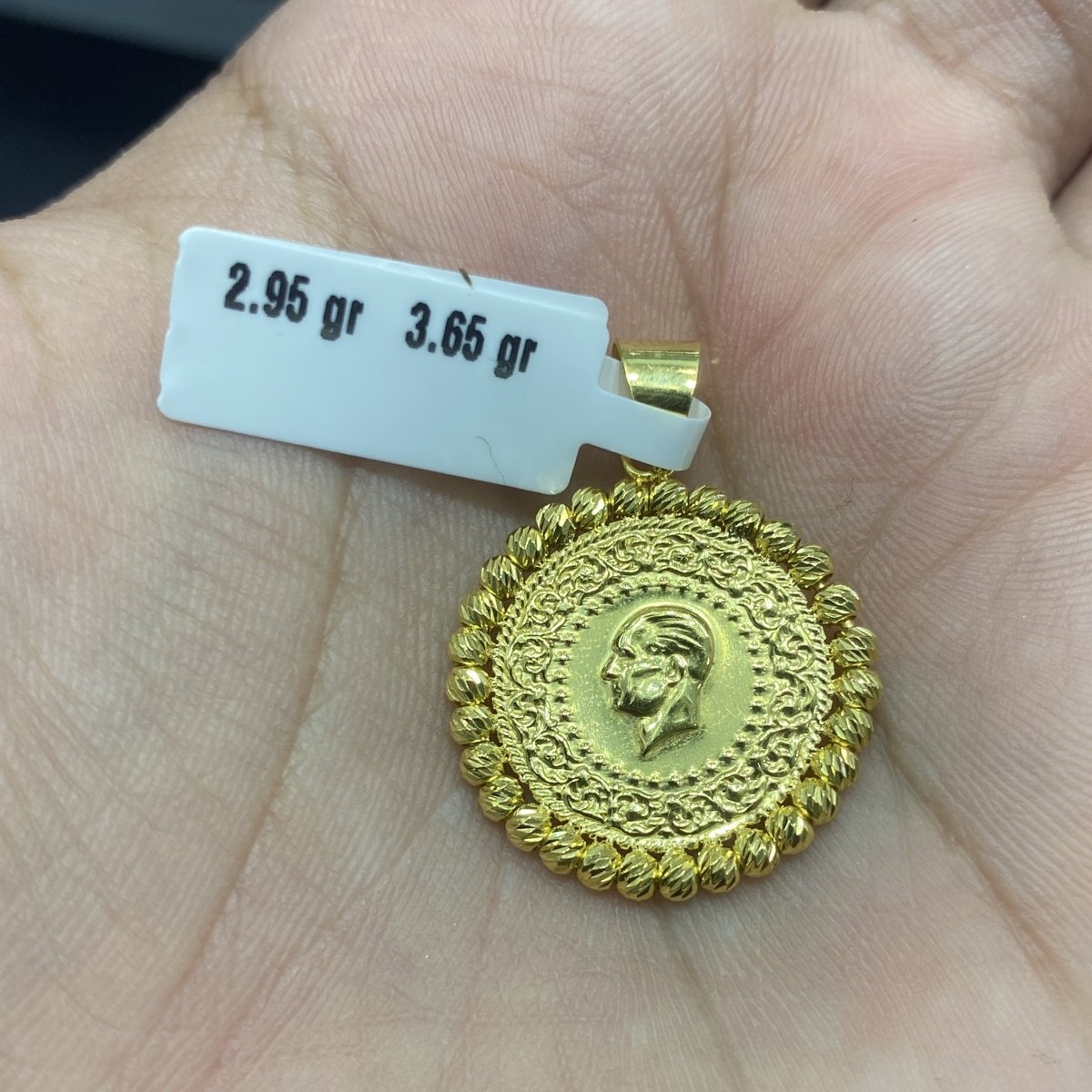 22 Ayar Altın Kolye Ucu Dorikalı Modern Tasarım 2.95gr Hediye - C000221 - Fotoğraf 1