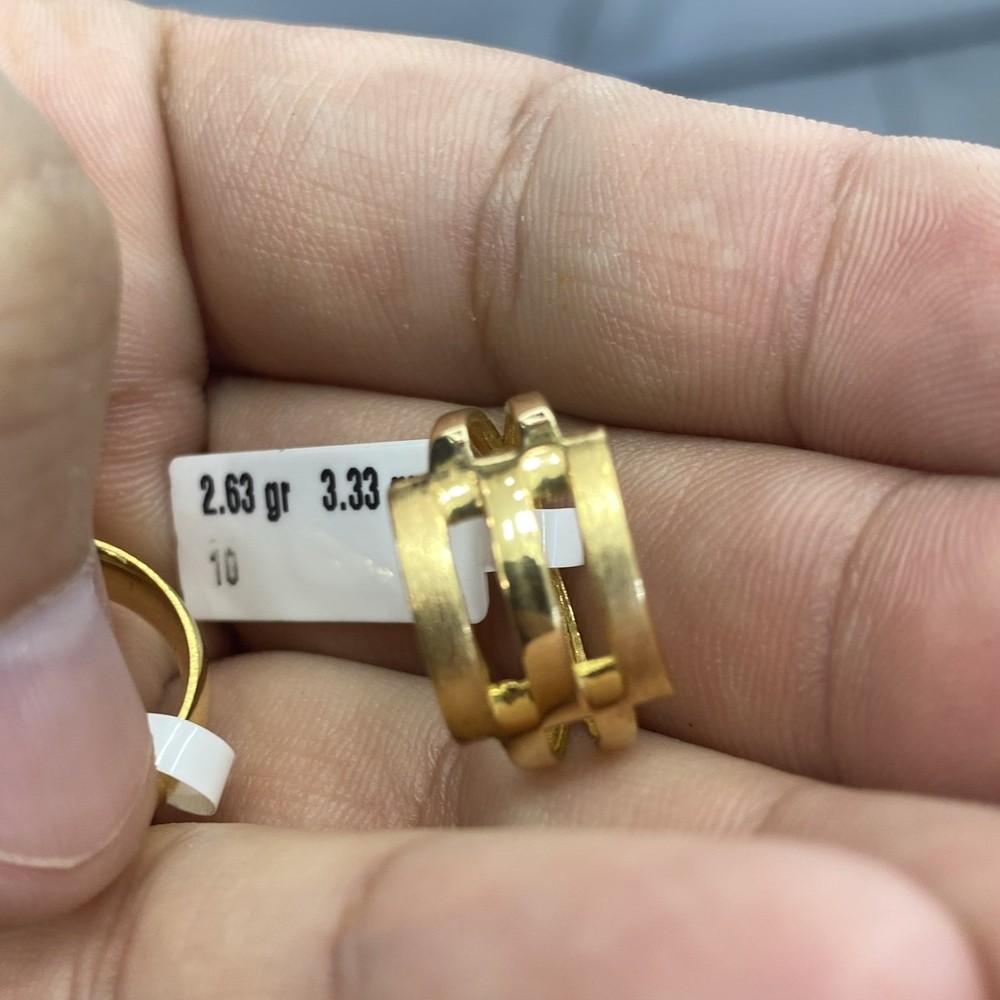 22 Ayar Altın Yüzük Zahit Geyik Kaburga Tasarım 2.63gr 10 Numara Kadın - Y000860