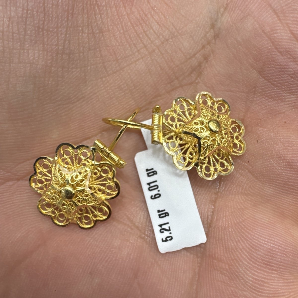 22 Ayar Altın Küpe Gül Özel Tasarım 5.21gr Kadın - K000800 - Fotoğraf 1