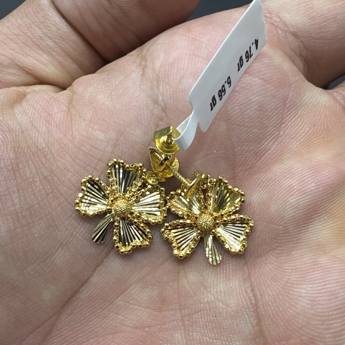 22 Ayar Altın Küpe Dorikalı Modern Tasarım 4.76gr Kadın - K000806 - Fotoğraf 1