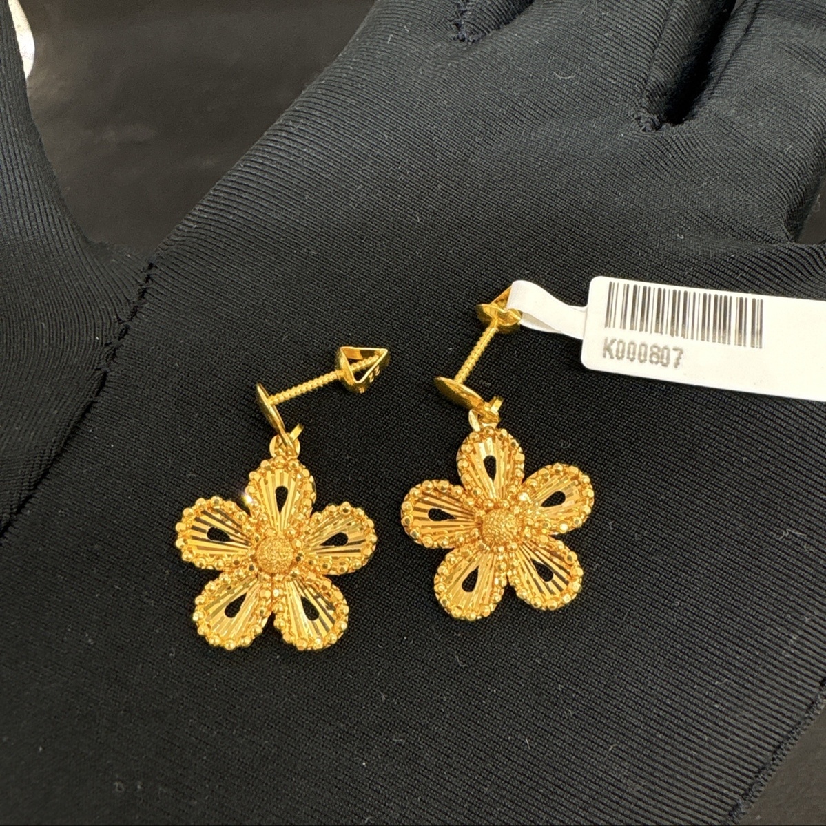 22 Ayar Altın Küpe Dorikalı Modern Tasarım 5.09gr Kadın - K000807 - Fotoğraf 2