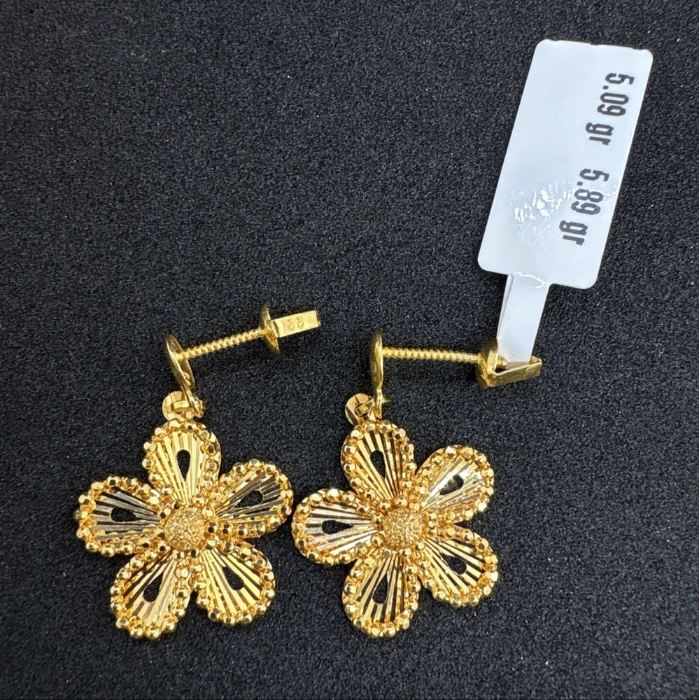 22 Ayar Altın Küpe Dorikalı Modern Tasarım 5.09gr Kadın - K000807 - Fotoğraf 4