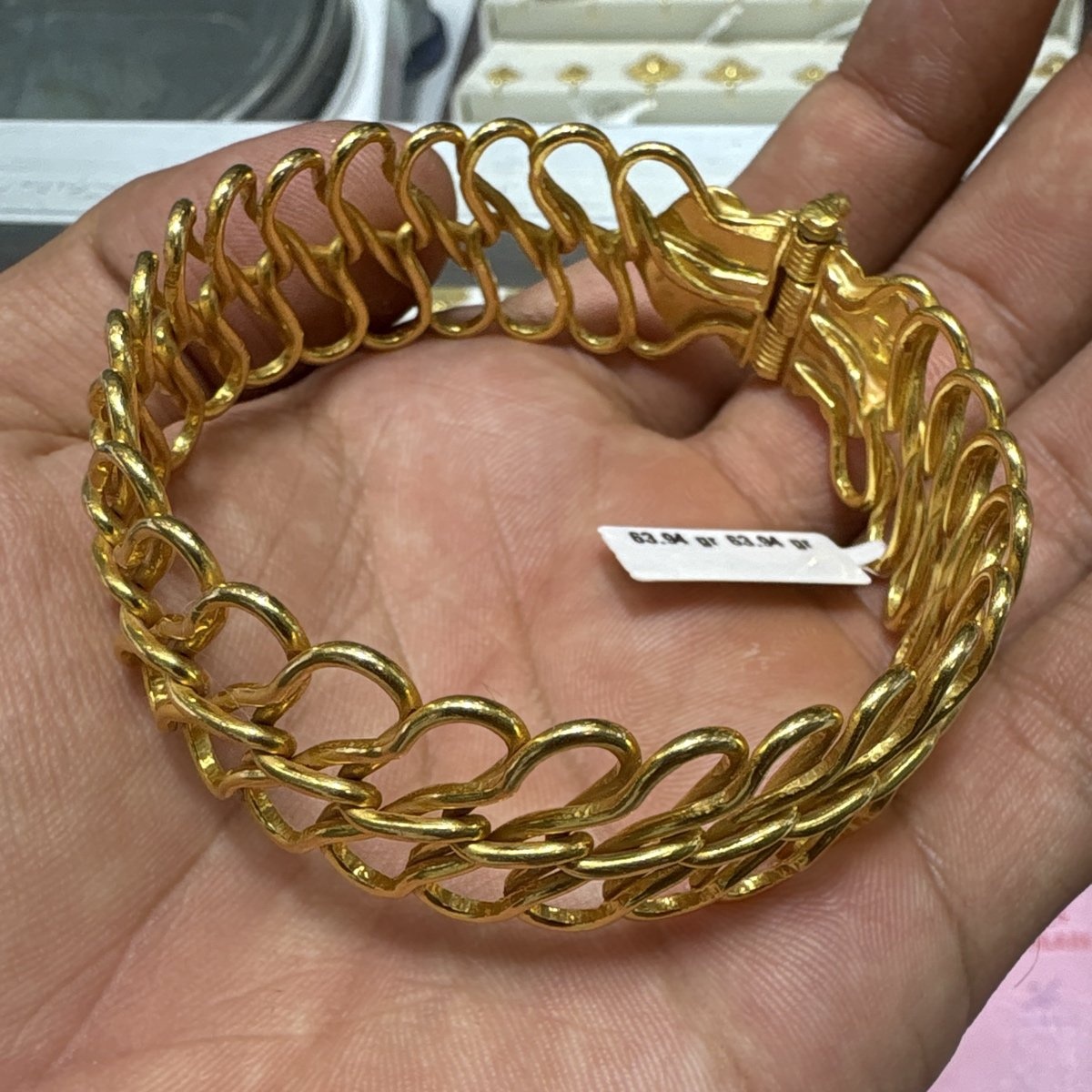 22 Ayar Altın Bilezik Maraş Burması El İşi 63.94gr Kadın - BZ00811 - Fotoğraf 1