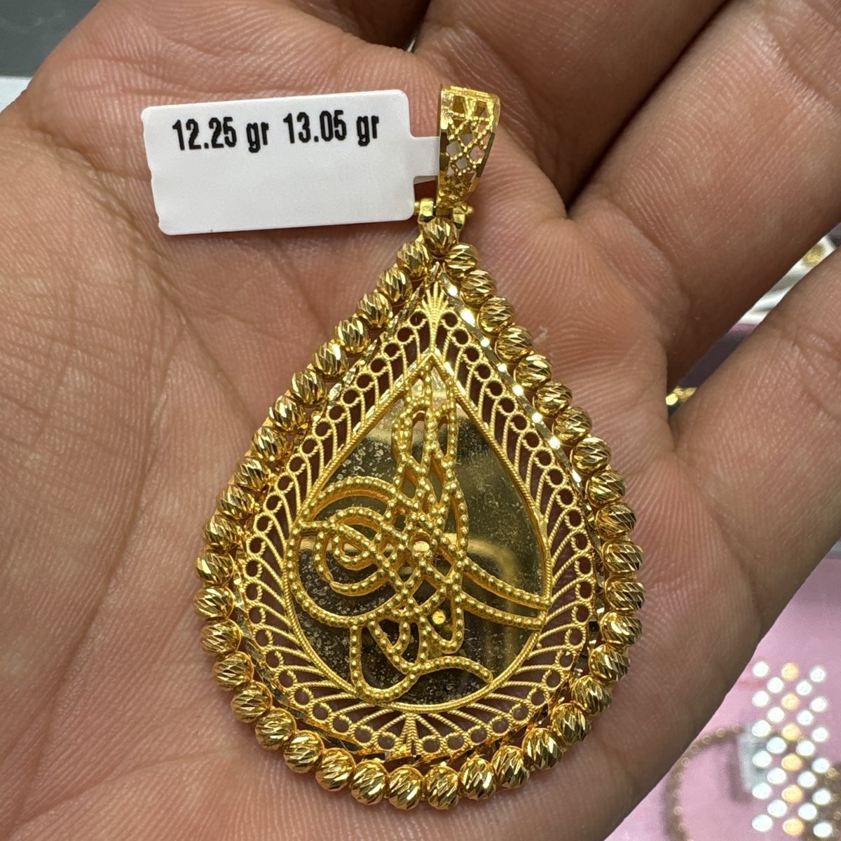 22 Ayar Altın Kolye Ucu Dorikalı El İşi 12.25gr Hediye - C000223 - Fotoğraf 1