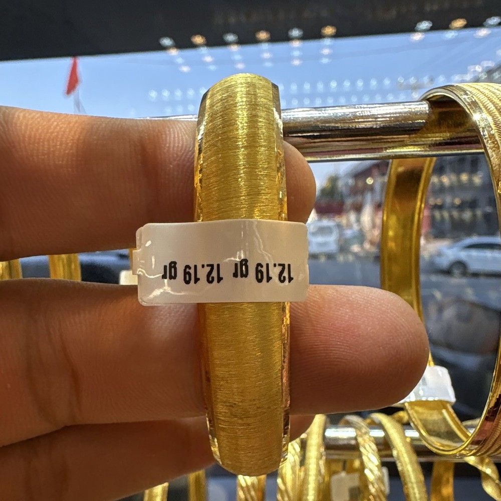 22 Ayar Altın Bilezik Kumlu Şarnel Tasarım 12.19gr Kadın - BZ00812