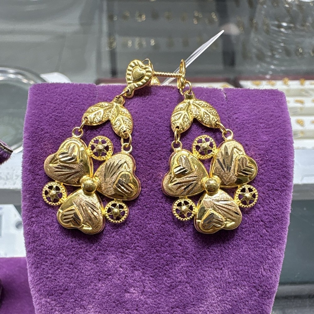 22 Ayar Altın Sallantılı Küpe Modern Tasarım 3.50gr Kadın - K000811