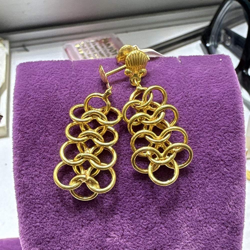 22 Ayar Altın Küpe Prenses Tasarım 3.58gr Kadın - K000817