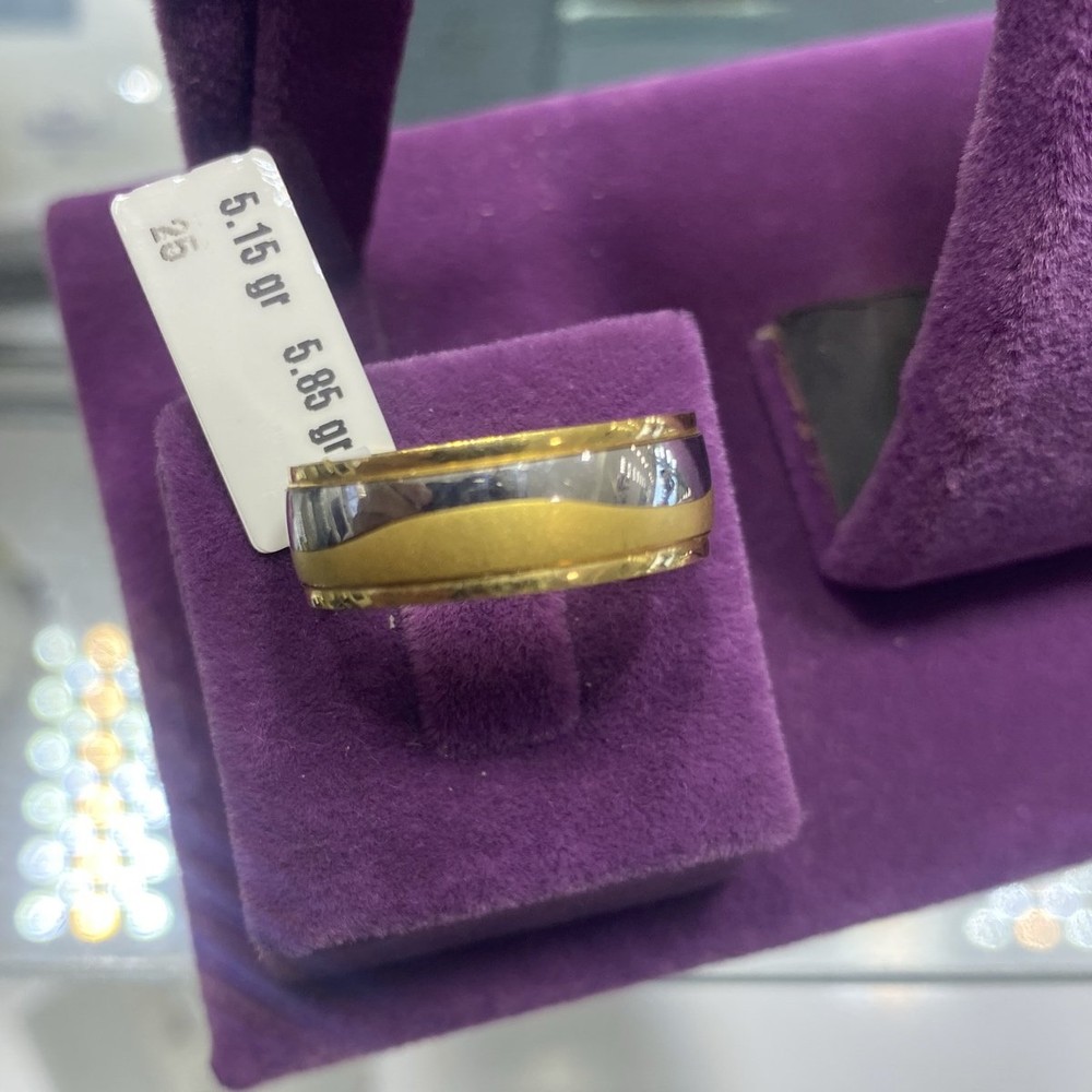 22 Ayar Altın Desenli Alyans Zahit Geyik Modern Tasarım 5.15gr 25 Numara - DA000060