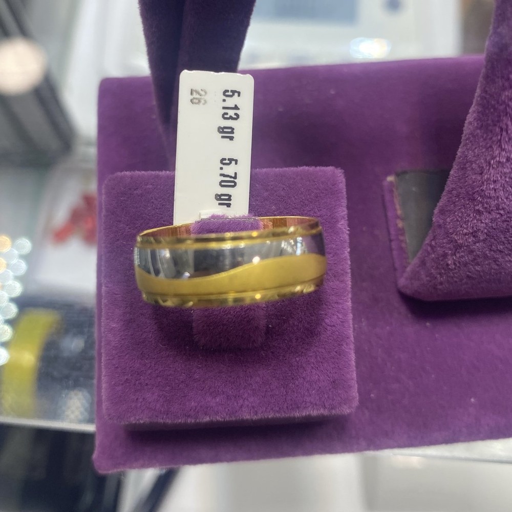 22 Ayar Altın Desenli Alyans Zahit Geyik Modern Tasarım 5.13gr 26 Numara - DA000061