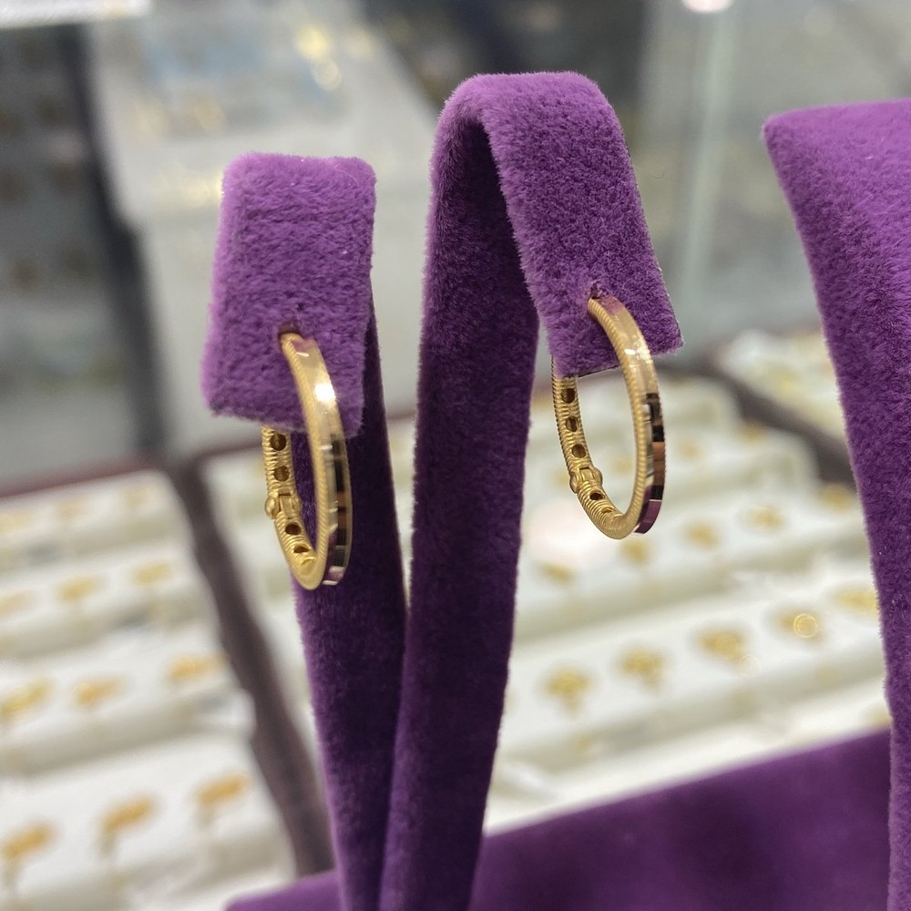 22 Ayar Altın Halka Küpe Özel Tasarım 2.52gr Kadın - K00823