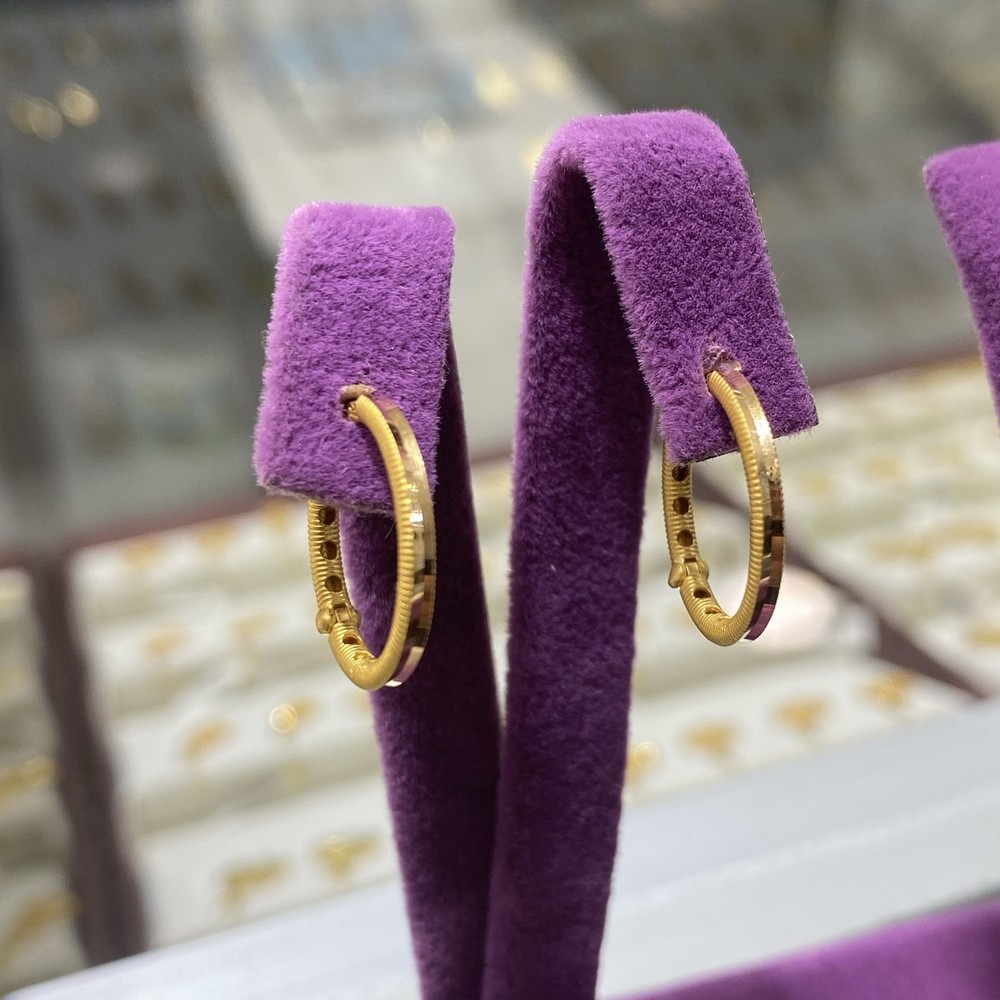 22 Ayar Altın Halka Küpe Paksoy Modern Tasarım 2.57gr Kadın - K00825