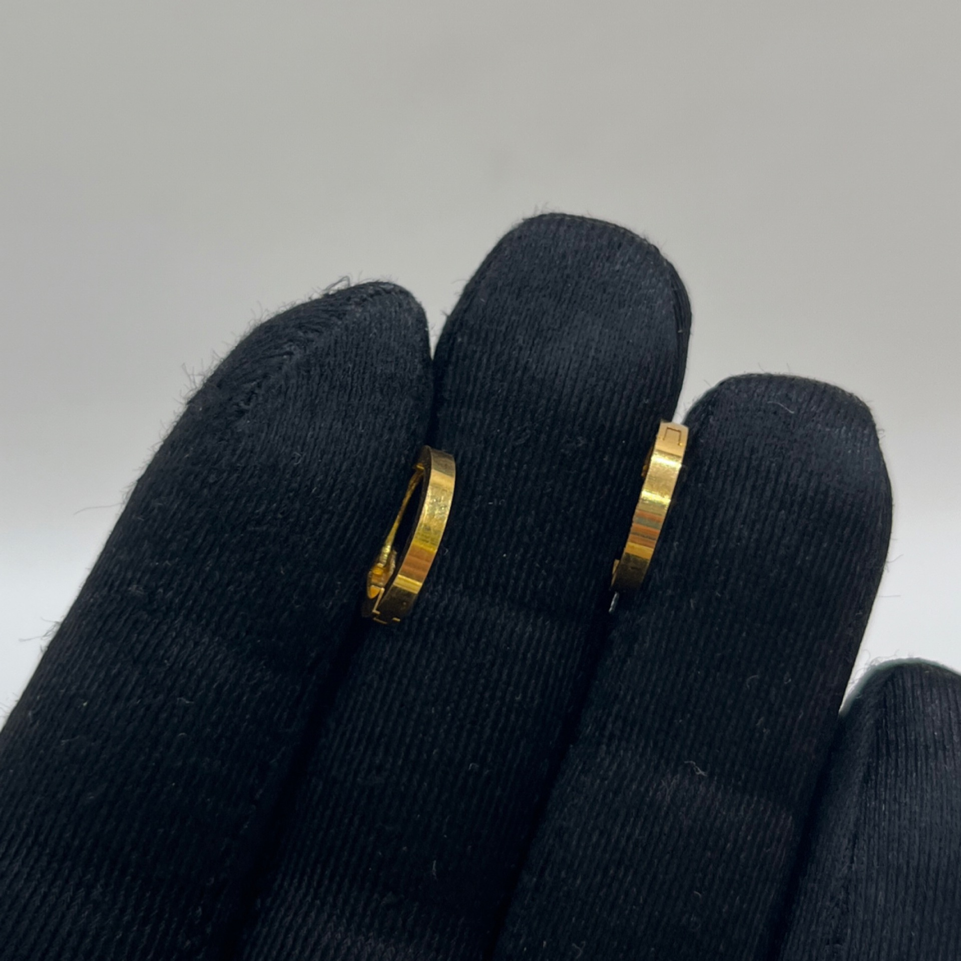 Kalemli Altın Halka Küpe 22 Ayar 1.58gr - K00828 - Fotoğraf 1
