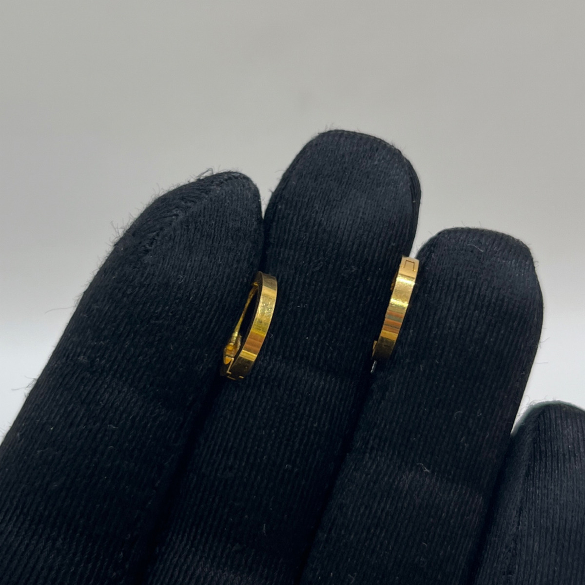 Kalemli Altın Halka Küpe 22 Ayar 1.58gr - K00828 - Fotoğraf 1