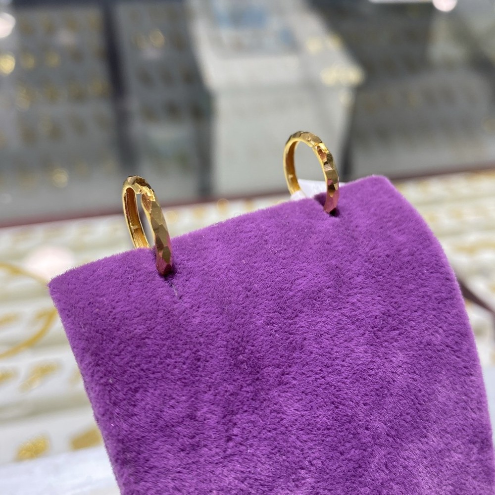 22 Ayar Altın Halka Küpe Modern Tasarım 1.80gr Kadın - K00832