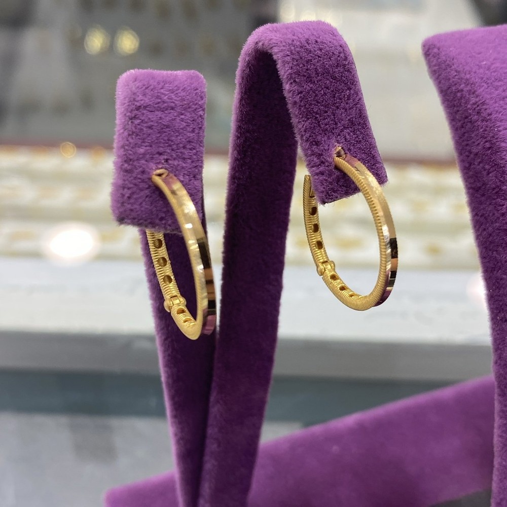 22 Ayar Altın Halka Küpe Modern Tasarım 3.04gr Kadın - K00834