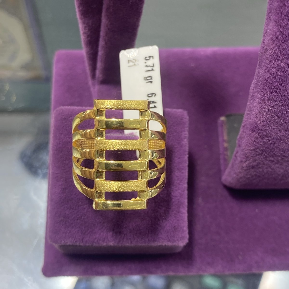 22 Ayar Altın Yüzük Kaburga Modern Tasarım 5.71gr 21 Numara Kadın - Y00861 - Fotoğraf 1