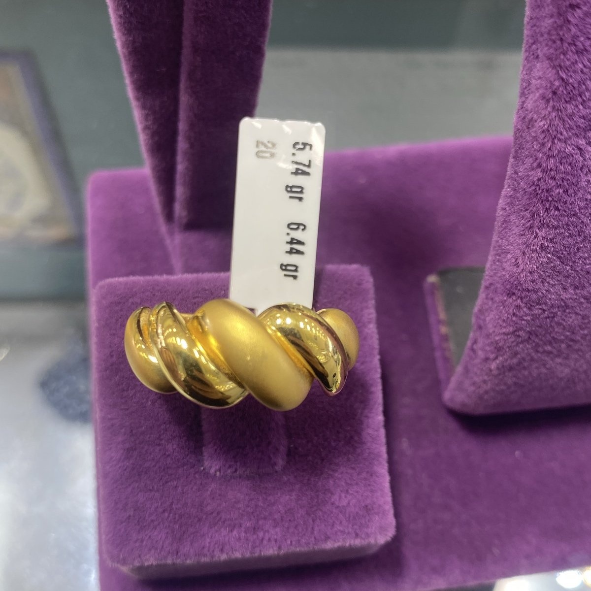 22 Ayar Altın Yüzük Kaburga Modern Tasarım 5.74gr 20 Numara Kadın - Y00876 - Fotoğraf 1