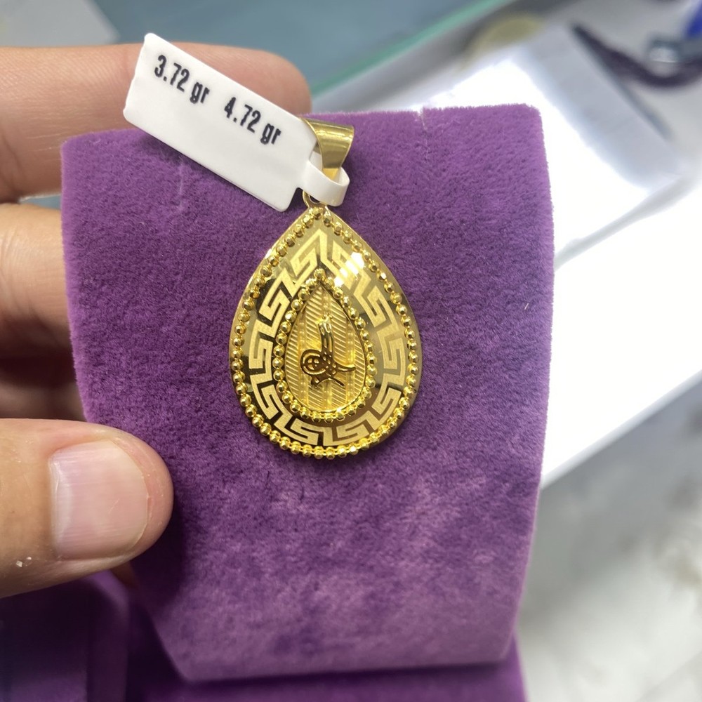 22 Ayar Altın Kolye Ucu Tuğra Modern Tasarım 3.72gr Hediye - C00230