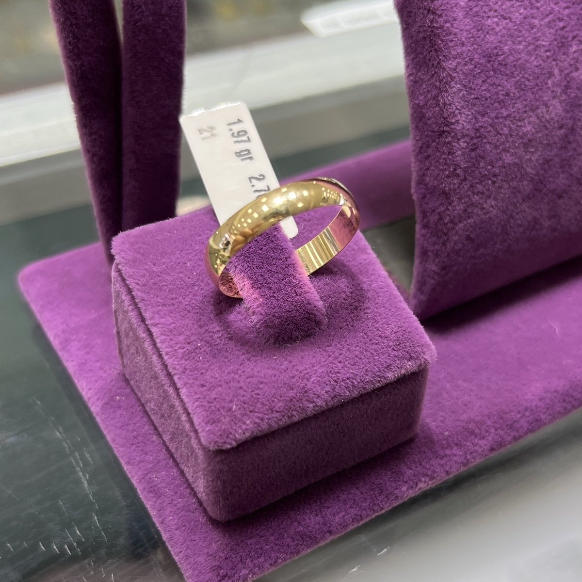 22 Ayar Altın Alyans Zahit Geyik Modern Tasarım 1.97gr 21 Numara - AL00711 - Fotoğraf 1