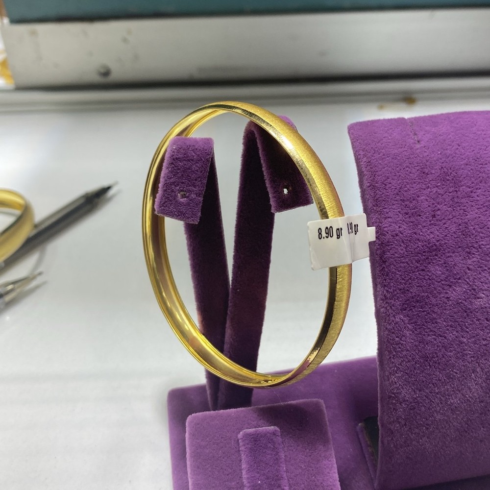 22 Ayar Altın Bilezik Kumlu Şarnel 8.90gr Kadın - BZ00896