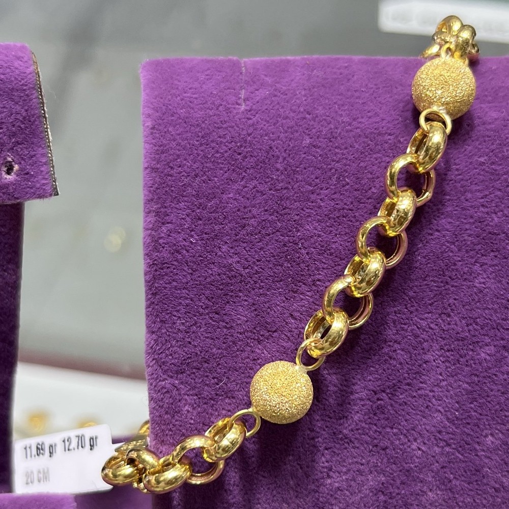 22 Ayar Altın Bileklik Tohumlu Modern Tasarım 11.69gr 20 CM Kadın - B00853