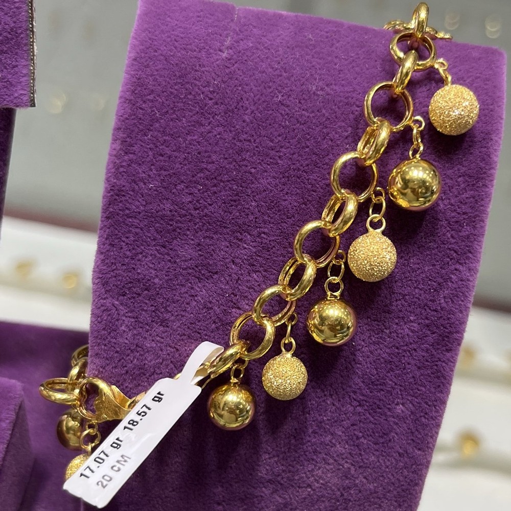 22 Ayar Altın Bileklik Tohumlu Özel Tasarım 17.07gr 20 CM Kadın - B00856