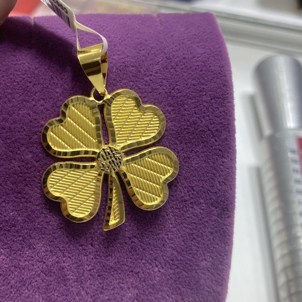 22 Ayar Altın Kolye Ucu Yonca Özel Tasarım 3.31gr Hediye - C00241