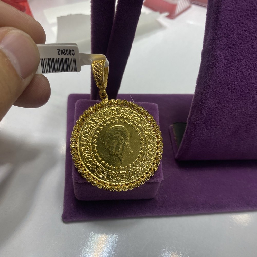 22 Ayar Altın Kolye Ucu Modern Tasarım 11.53gr Hediye - C00242