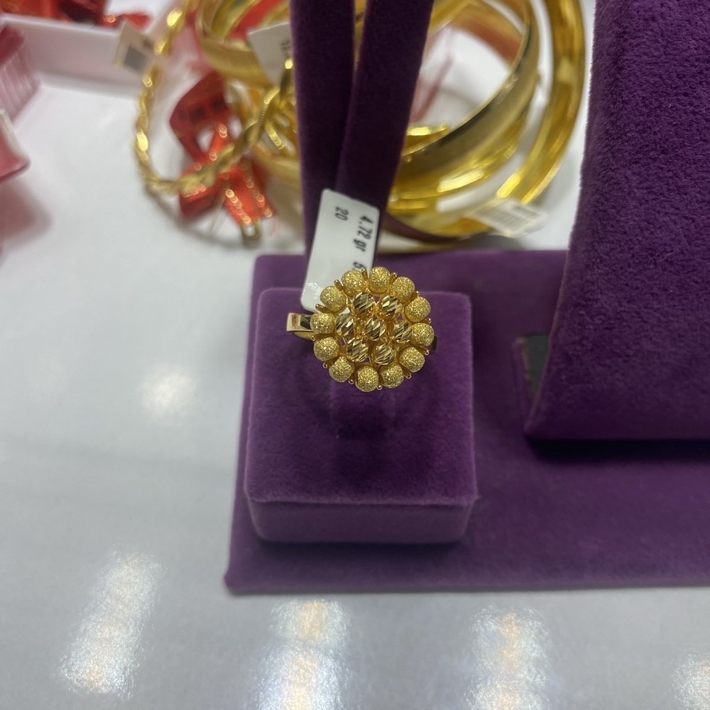 22 Ayar Altın Yüzük Çiçek Dorikalı Özel Tasarım 4.72gr 20 Numara Kadın - Y00920