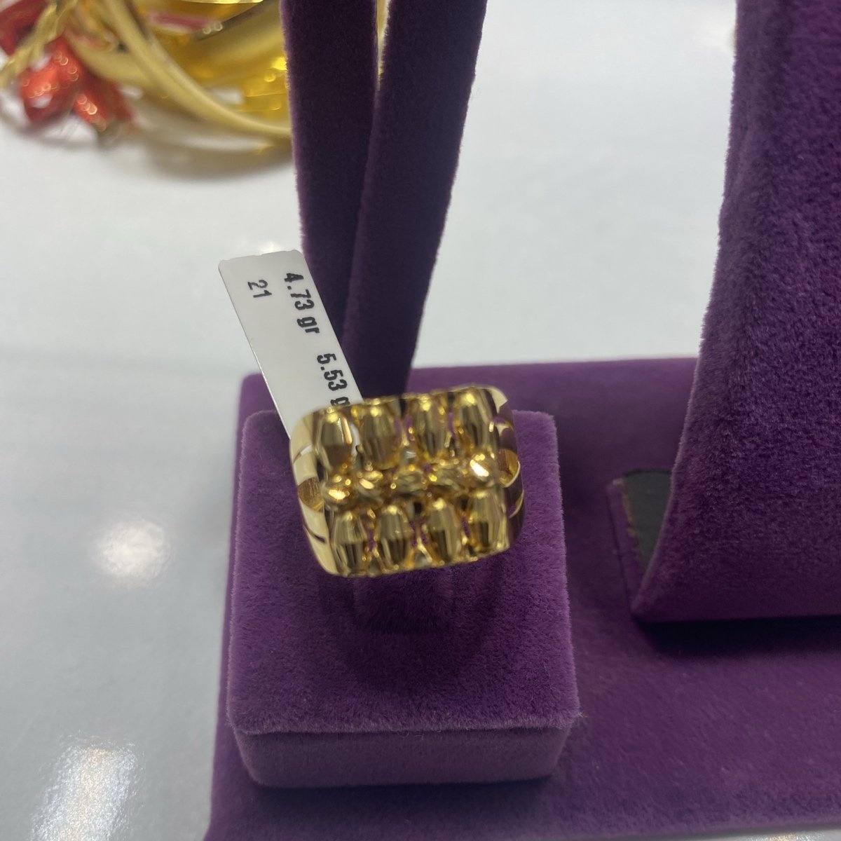 22 Ayar Altın Yüzük Dorikalı Kaburga Modern Tasarım 4.73gr 21 Numara Kadın - Y00922 - Fotoğraf 1