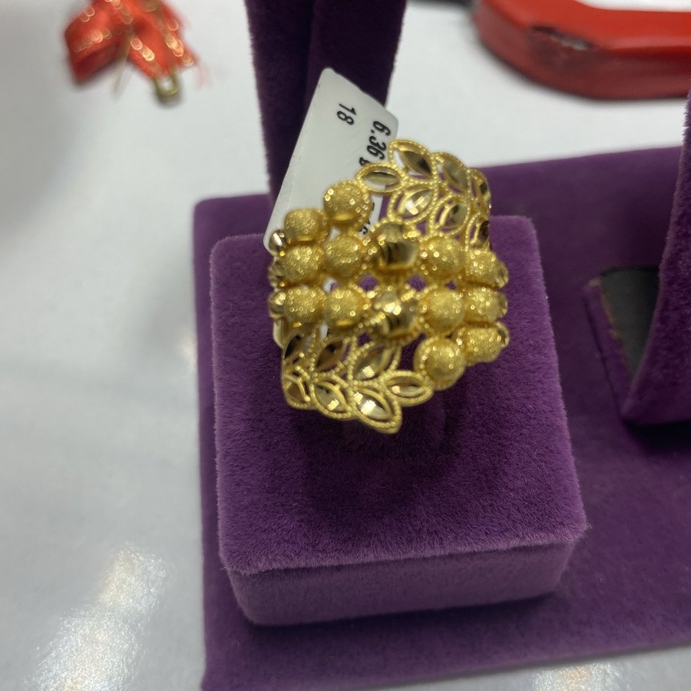 22 Ayar Altın Yüzük Başak Desenli Özel Tasarım 6.36gr 18 Numara Kadın - Y00924