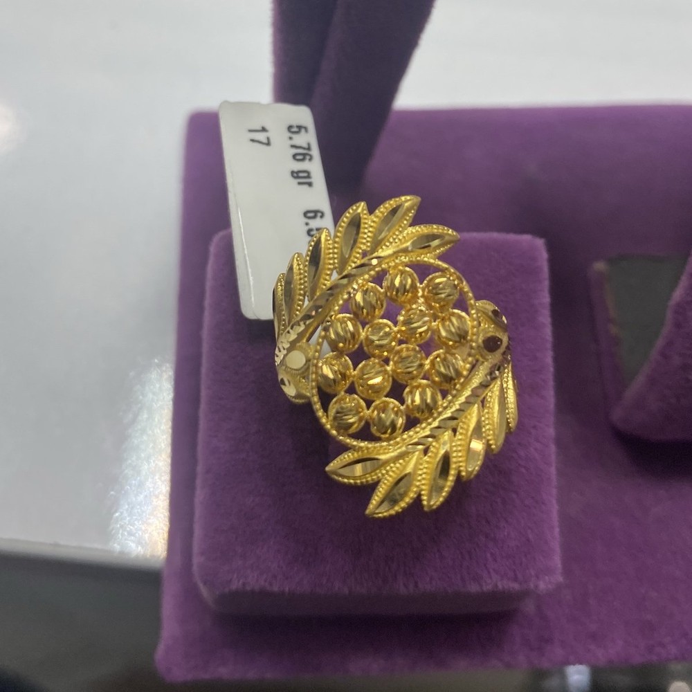22 Ayar Altın Yüzük Başak Desenli Özel Tasarım 5.76gr 17 Numara Kadın - Y00925