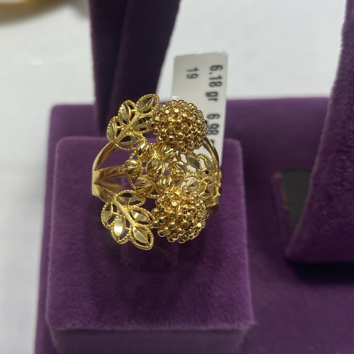 22 Ayar Altın Yüzük Başak Desenli Özel Tasarım 6.18gr 19 Numara Kadın - Y00926 - Fotoğraf 1