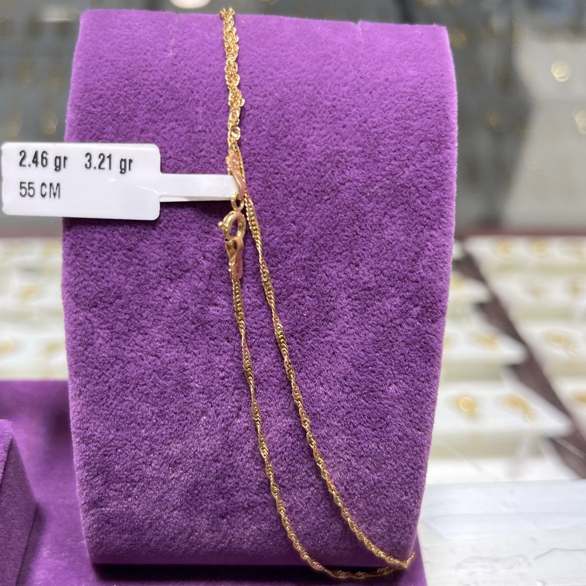 22 Ayar Altın Zincir Singapur Modern Tasarım 2.46gr 55 CM - Z00063 - Fotoğraf 1