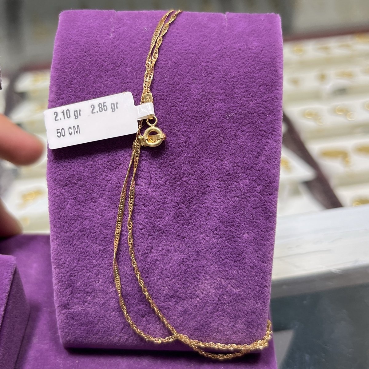 22 Ayar Altın Zincir Singapur Özel Tasarım 2.10gr 50 CM Hediye - Z00064 - Fotoğraf 1
